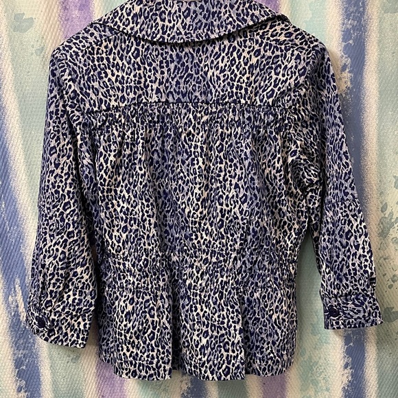 Joan Rivers blue leopard print blazer size small - Picture 6 of 6